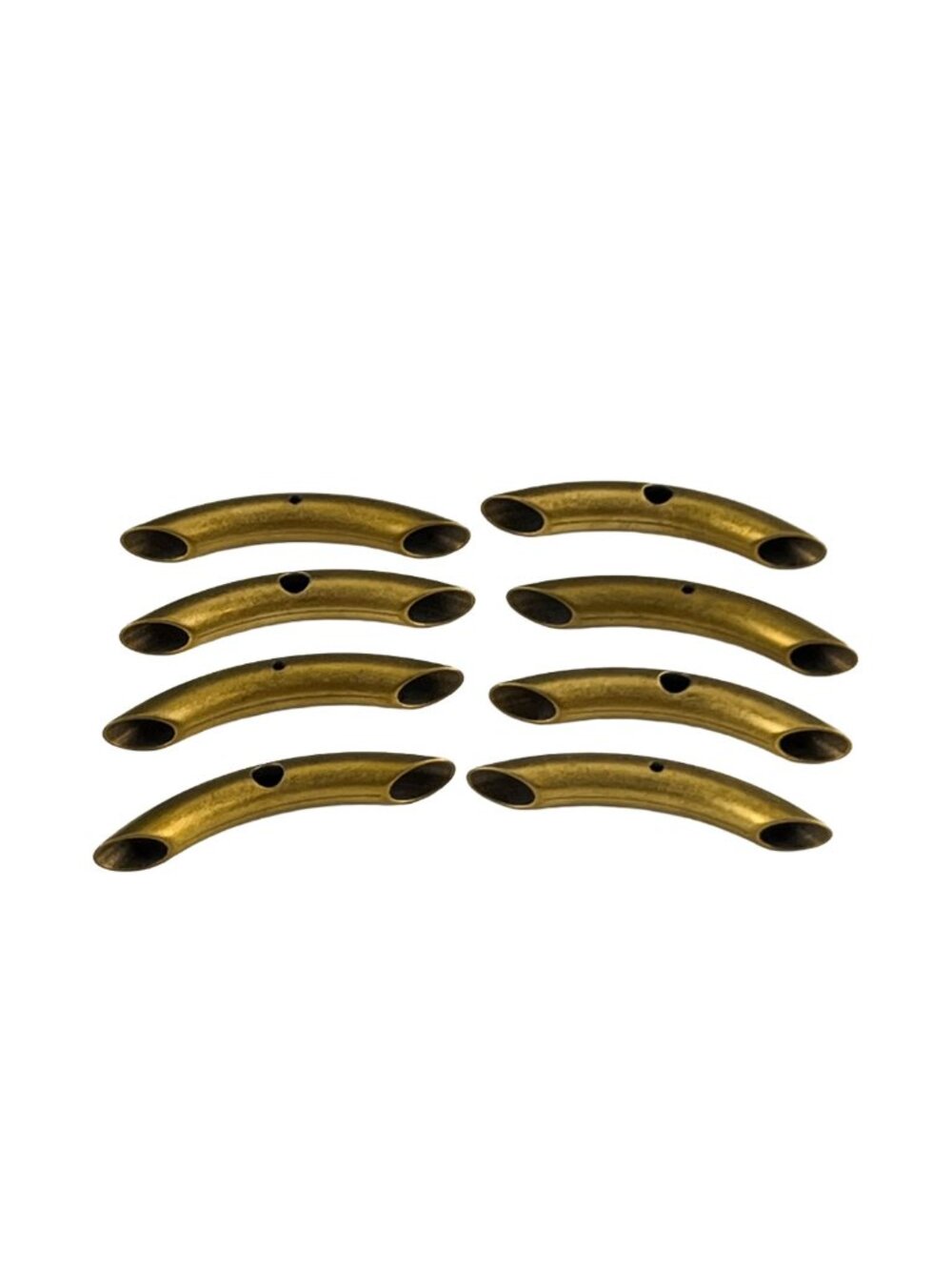 Curved Brass Tubes Destash Jewelry Making Craft Findings - Lot of 8